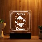 Luminária Abajur Signo Peixes LED Branco