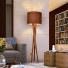 Luminária Abajur Tripé De Chão Paris Retrô Moderna Bivolt - Marrom