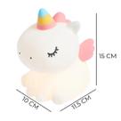 Luminária Abajur Unicórnio Silicone Infantil Touch Luz Toque