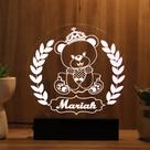 Luminária Abajur Ursinha Menina LED Branco