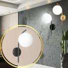 Luminária Arandela 29cm Metal Angular Jabuticaba Globo Vidro 15cm Parede Gimpo KJBD-433-PAI