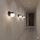 Luminária Arandela de Parede Globo Jabuticaba Vidro Parede Moon Alumínio G9 Moderna Corredor Lavabo Hall de Entrada Suíte Área Interna Lâmpada Halopin