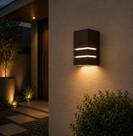 Luminária Arandela Externa Frisada 1 FachoFoco e 2 Frisos Soquete E27 Área Ambiente ExternoInterno Parede Muro Hall Entrada Luminária Bivolt Casa