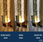 Luminária Arandela Led Cristal 3 Cores Parede Dourado Bivolt