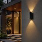 Luminária Arandela LED Lisa Externa com 2 Fachos para 2 Lâmpadas Mr16 Gu10 Basic Moderna Preto Bivolt