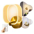 Luminária Arandela Luxuosa Pétala De Parede Led 3 Cores Dourada Moderna Quadrada EBAR80204