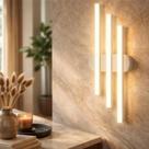 Luminária Arandela Plafon Led Triplo Sobrepor 50cm Preto ou Branco Decor