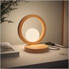 Luminária Arc Wood De Mesa Com Globo de Vidro 18cm X 16cm Ofertamo Madeira Natural Luminária Arc Wood De Mesa Com Globo de Vidro 18cm X 16cm Ofertamo Madeira Natural