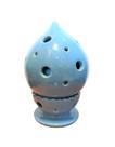 Luminaria artesanal p/ vela em ceramica azul