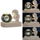 Luminária Astronauta Criativa Led C/ Globo De Vidro 3D Usb