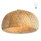 Luminaria Bambu Artesanal Fibra Natural Plafon Nat66 + Led