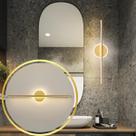 Luminária Barra 24 Watts LED 3 Cores Arandela Parede Teto Dourada Gimpo KJBD-258-GOLD
