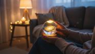 Luminária Bola de Cristal Galáxia PETRIN com Base LED e Iluminação USB