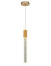 Luminária Bolhas Pendente Cristal Cilíndrica Moderna Redonda Tubo Led Branco Quente 3000K Bubbles Dourado Bivolt 110v 220v Para Sala Quarto Banheiro