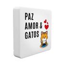 Luminária Box Slim Paz, Amor E Gato Usb Luminária Box Slim Paz, Amor E Gato Usb