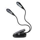 Luminária c/ 2 hastes flexíveis P/estante De Partitura c/8 Leds,presilha