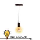 Luminária cabo Pendente Copinho Moderno Plástico 1L com Soquete 40mm E-27