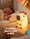 Luminária Capivara Abajur De Mesa Decorativa Para Quarto Infantil Led Toque Touch Luzes Noturna Recarregável Silicone Muda De Cor Presente Criança Cup