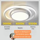 Luminária Central Tricolor 3 em 1 Ajustável 33x25 Bivolt LED Ambiente Luz Aconchegante Fria Neutra