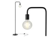 Luminária chão metálica moderna slim linear cúpula curva p/1 lâmpada - 1,30m