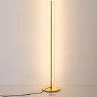 Luminária Chão Moderna Slim Linear Perfil LED Integrado Base Metálica Redonda - 1,20m