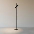 Luminária chão moderna slim metálica p/1 mini dicroicas direcionáveis 1,35m