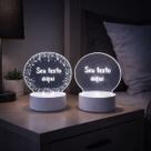 Luminária Círculo de Escrever Acrílico c/ LED Branco Frio