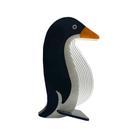 Luminária Clássica Pinguim De Acrílico E Madeira Led Branco