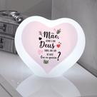 Luminária Coração De Mãe Deus Sabia Para Decorar e Iluminar Lâmpada LED Branco 10010888B
