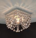 Luminária Cozinha Pequena Lustre de Cristal Acrilico Plafon Decoração Iluminação Hall 19x15cm -Leroy