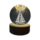Luminária Cristal de mesa Nossa Senhora Aparecida Padroeira do Brasil Fé LED Presente Natal Bola