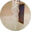 Luminária Cristal Teto Design Sofisticado Vão de Escada Sala Luminária Cristal Teto Design Sofisticado Vão de Escada Sala