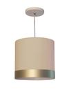 Luminária Cúpula Em Tecido 25cm Diâm. Faixa Cor Bronze Cáqui