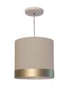 Luminária Cúpula Em Tecido 25cm Diâm. Faixa Cor Bronze Cinza