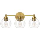 Luminária de banheiro VONLUCE 3-Light Gold Glass Shades