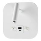 Luminária De Cabeceira Com Entrada USB Leya Slim 7W 3000K Branca Luz Indireta E Indireta Gaya