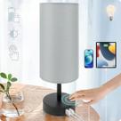 Luminária de cabeceira Yarra-Decor Touch Control USB Grey Shade