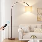 Luminária de chão Ambimall 70 Dimmable Arc com controle remoto bege/marrom