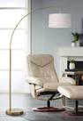 Luminária de Chão Arco Cora 183cm Latão com Abajur Branco