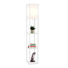 Luminária de chão Brightech Maxwell com prateleira e lâmpada LED - branca