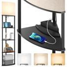 Luminária de chão de canto adicional de 5 camadas com USB tipo C e LED 3CCT