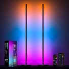 Luminária de chão de canto Eastfine 146 cm RGB LED, pacote com 2 aplicativos remotos