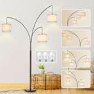 Luminária de chão DINGLILIGHTING 3-Light Brown Tree com tons de bege