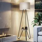 Luminária De Chão Industrial Abajur Real Tripé Design Retrô