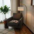 Luminária De Chão Lisboa Abajur De Piso Moderno Cúpula Linho Palha Base Circular Sala Quarto Luxo Cor:Dourado Luminária De Chão Lisboa Abajur De Piso Moderno Cúpula Linho Palha Base Circular Sala Quarto Luxo Cor:Dourado