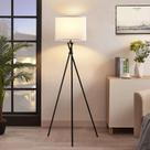 Luminária de chão Luvkczc 155cm Tripé Preto Branco Sombra