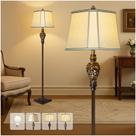 Luminária de chão LuxSight Vintage 165 cm marrom com luz noturna