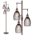 Luminária de chão Nintiue regulável com 3 lâmpadas LED Edison de 800 LM