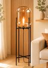 Luminária de Chão Piso 100cm Globo Vidro Âmbar Coluna Pedestal Moderno Industrial LV-AMB-3 Gimpo Luminária de Chão Piso 100cm Globo Vidro Âmbar Coluna Pedestal Moderno Industrial LV-AMB-3 Gimpo