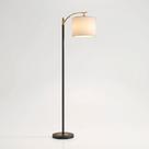 Luminária de Chão Rayna 156 cm Preta e Dourada com Abajur Cilíndrico